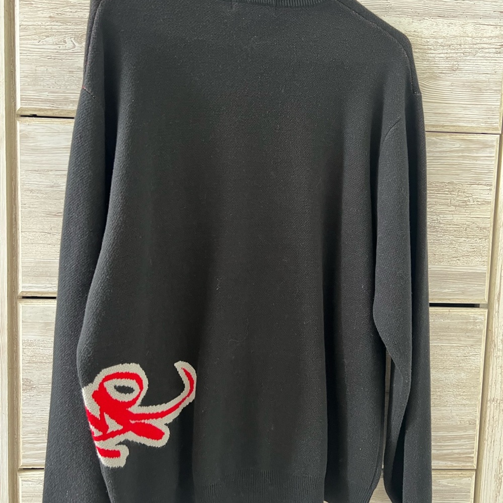 Supreme Black Crewneck Sweater with Red graffiti Design - Picture 2 of 5